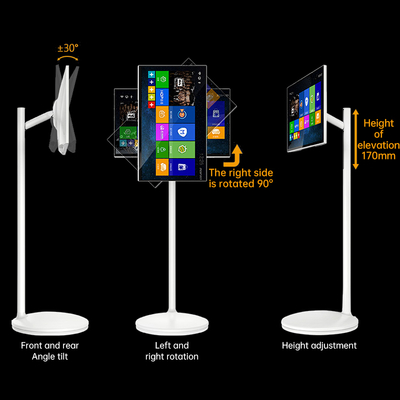 Four Colors Available 27inch Touch Screen Self Service Payment Kiosk Removable Android Digital Signage Freewheeling Screen