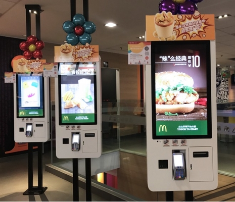 21.5/24/27 Inch Self Service Touch Screen Interactive Self Service Android NFC POS Printer Kiosk