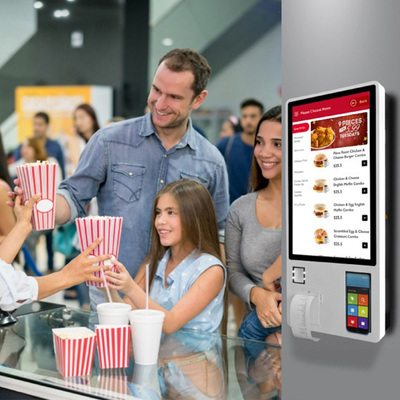 21.5/24/27 Inch Self Service Kiosk for Restauants Touch Screen Many Sorts of ultra Slim Stainless Steel Vertical Wall Hanging
