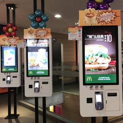 21.5/24/27 Inch Self Service Kiosk for Restauants Touch Screen Many Sorts of ultra Slim Stainless Steel Vertical Wall Hanging