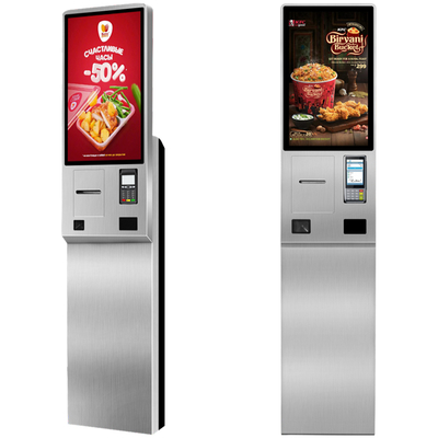 Stainless Self Service Terminal Kiosk for Restauants ultra Slim Stainless Steel Vertical Wall Hanging 21.5/24/27 Inch