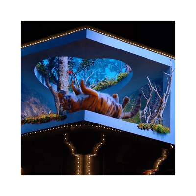 Outdoor Naked Eye 3D Display Custom Commercial square High Brightness HD LED Video Wall Easy Installation and Maintenance
