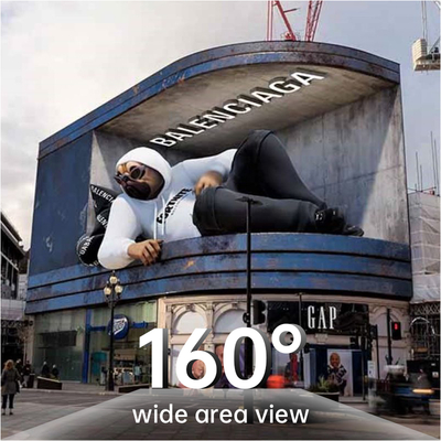 Outdoor Naked Eye 3D Display Custom Commercial square High Brightness HD LED Video Wall Easy Installation and Maintenance