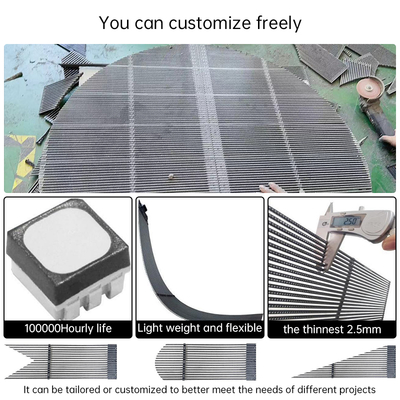 Flexible LED Easy to Install High Customization Anti-interference Energy Conservation Advertising  Indoor Transparent LED Screen