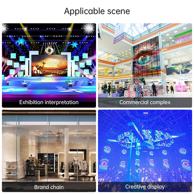 Flexible LED Easy to Install High Customization Anti-interference Energy Conservation Advertising  Indoor Transparent LED Screen