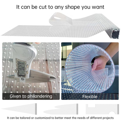Flexible Transparent Led Film Screen HD Colorful Indoor Advertisements High Transparency Can Be Pasted on Glass