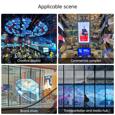 Flexible Transparent Led Film Screen HD Colorful Indoor Advertisements High Transparency Can Be Pasted on Glass