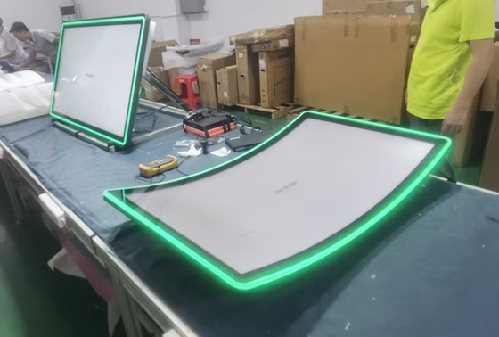 43inch Wall Mount Advertising Digital Signage with LED Strip LCD Monitor Curve Monitor Android windows System LCD Screen Monitor