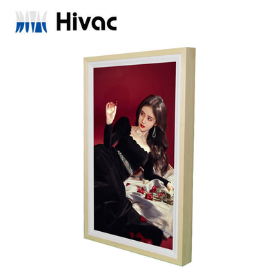 Art Wooden Frame 32inch Wall Mount Advertising Digital Signage LCD Monitor